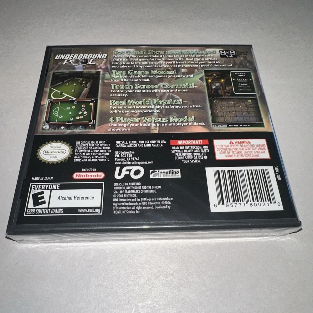 Underground Pool (Nintendo DS, 2004) BRAND NEW Factory Sealed